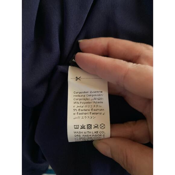 Shein Curve Women's Dress Size 4XL Dark Navy Blue Gathered Knee Length NWOT - Picture 8 of 8